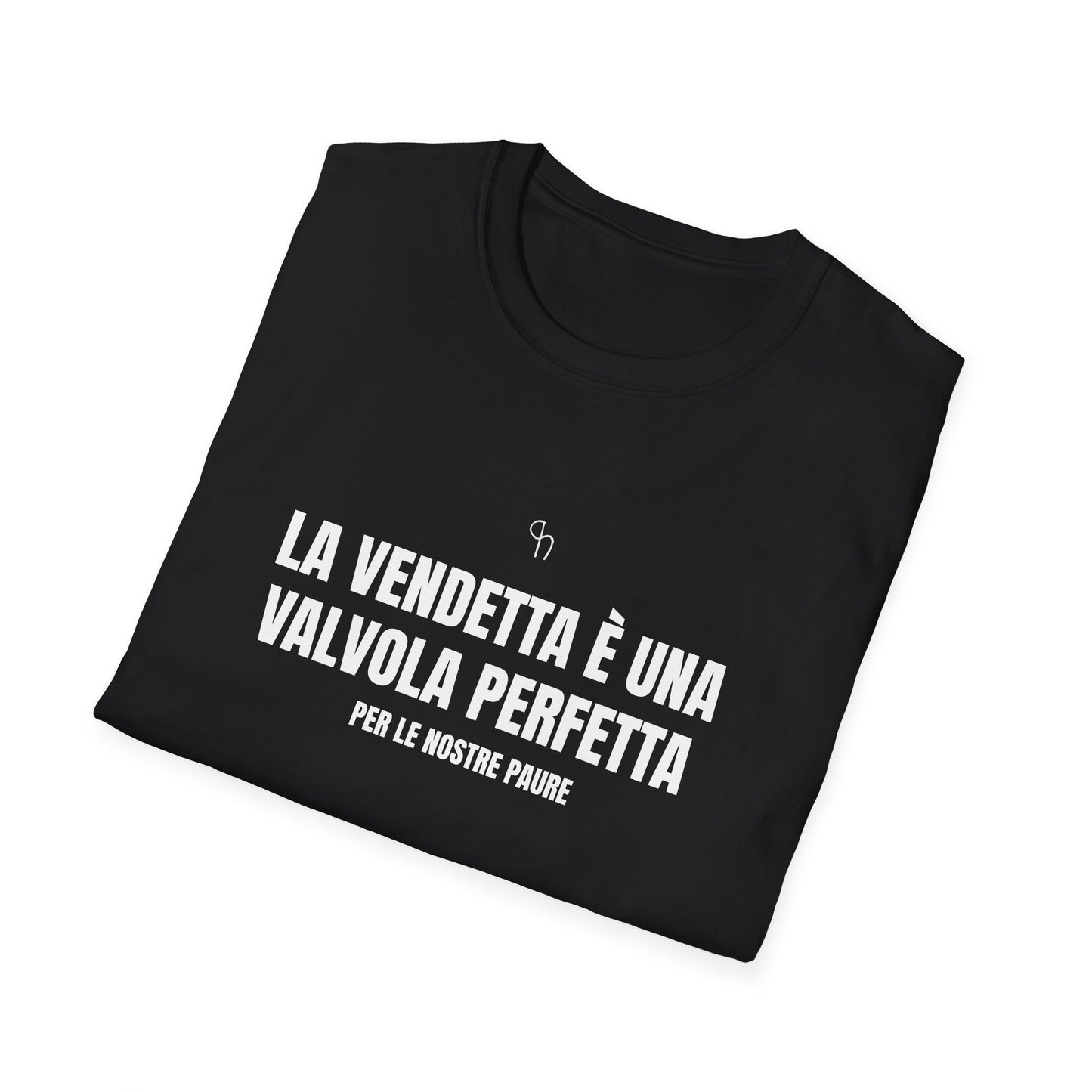 Unique Graphic T-Shirt: "La vendetta è una valvola perfetta" - Bold Statement Tee